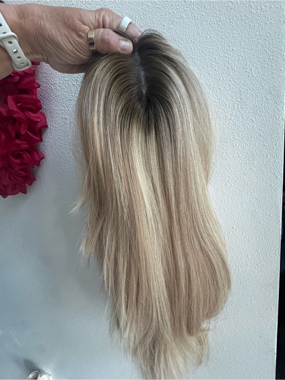 Madison Hair Topper 22" 9"x9" Silk Top Blonde Rooted High-End Topper **NEW PICS* - Picture 12 of 14